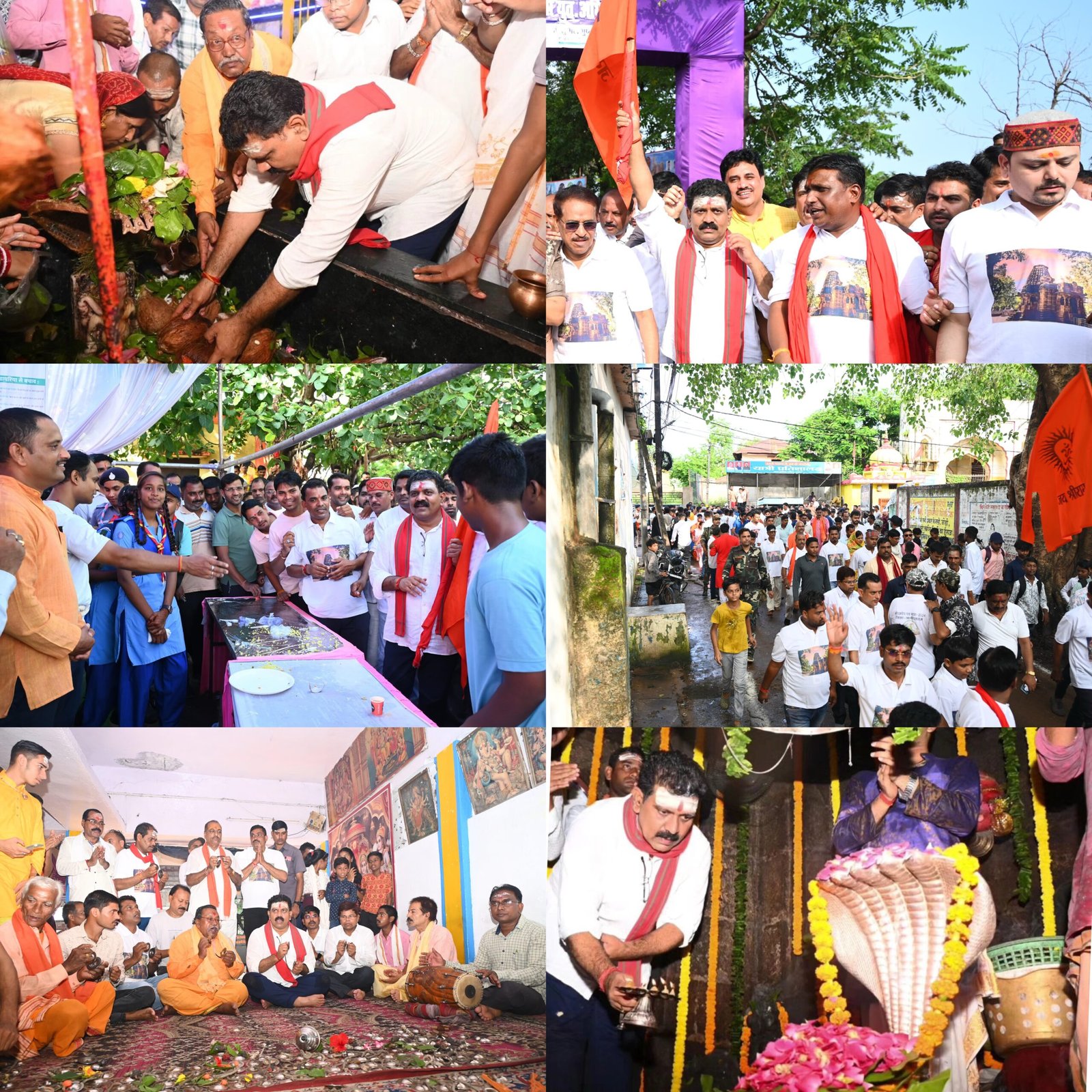 प्रदेश के उपमुख्यमंत्री विजय शर्मा ने भगवा झंडा दिखा कर कवर्धा से भोरमदेव मंदिर तक पद यात्रा का शुभारंभ किया और भगवा ध्वज लेकर पदयात्र में शामिल हुए 1 photo output 2 2 scaled