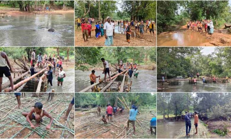 भानुप्रतापपुर में 15 वर्षों की प्रतीक्षा का अंत: ग्रामीणों ने अपनी मेहनत से बनाया कच्चा पुल
