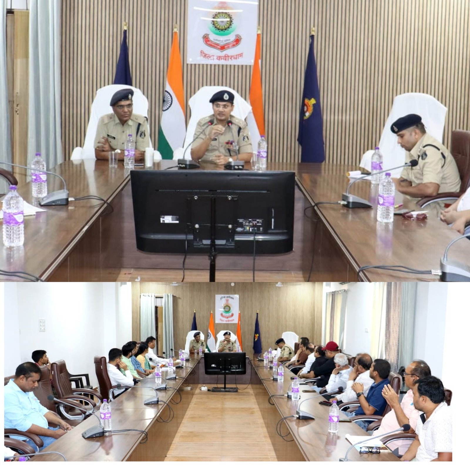 पुलिस अधीक्षक डॉ. अभिषेक पल्लव द्वारा शासकीय एवं निजी अस्पतालों के सुरक्षा व्यवस्था कि पुष्टि करने हेतु डॉक्टर, अस्पताल प्रबंधन, नर्सिंग कॉलेज प्रबंधन का बैठक लिए। 1 photo output 7 scaled