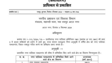 मुख्यमंत्री की घोषणा पर अमल : पत्थलगांव को नगर पालिका बनाने की अधिसूचना जारी 1 मुख्यमंत्री की घोषणा पर अमल : पत्थलगांव को नगर पालिका बनाने की अधिसूचना जारी