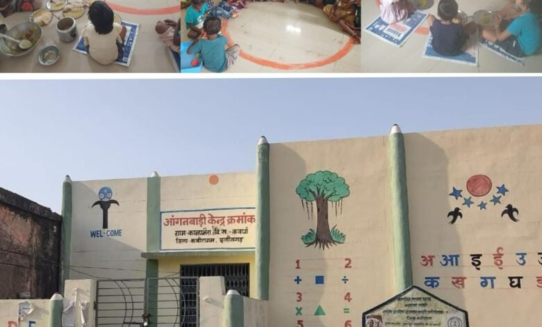 महात्मा गांधी नरेगा योजना के अभिसरण से निर्मित आंगनबाड़ी भवन ग्रामीणों के लिए बना सुविधाओं का केंद्र