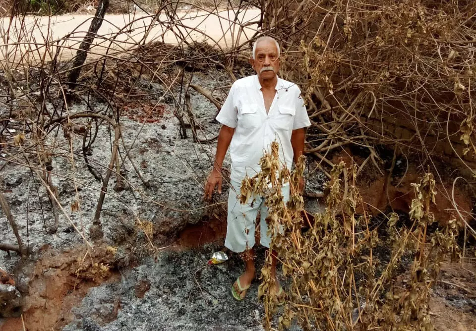 छत्तीसगढ़: भू-माफिया का आतंक, बुजुर्ग की बाड़ी में लगाई आग, पुलिस कार्रवाई पर उठे सवाल 1 छत्तीसगढ़: भू-माफिया का आतंक, बुजुर्ग की बाड़ी में लगाई आग, पुलिस कार्रवाई पर उठे सवाल