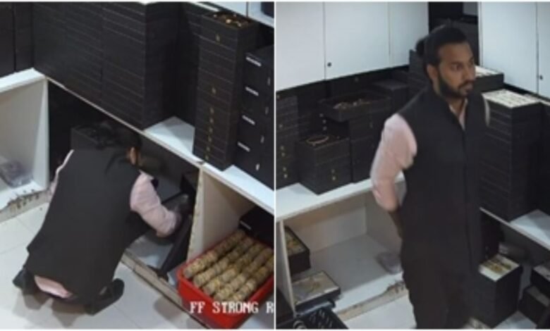 इंदौर में ज्वेलर्स शोरूम से 25 तोला सोना चोरी, CCTV कैमरे में कैद हुआ चोर