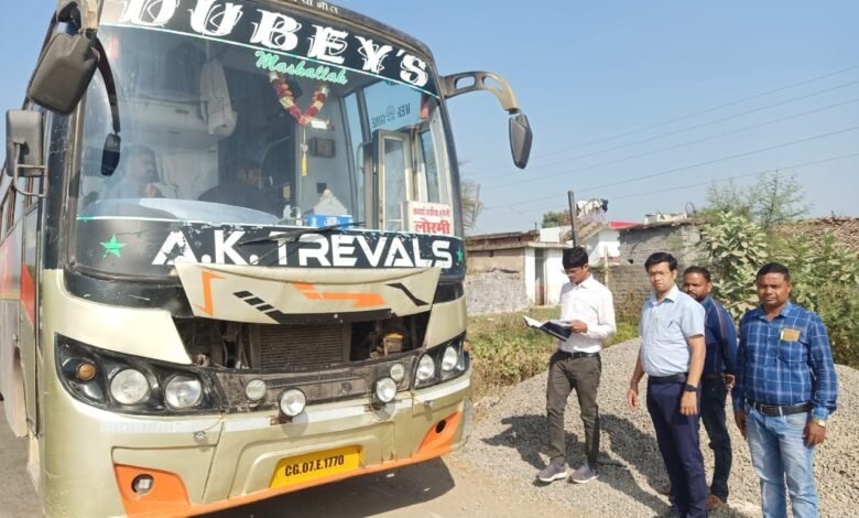 कवर्धा में परिवहन विभाग की कार्यवाही, 21 वाहनों से वसूले 42 हजार रुपये शमन शुल्क