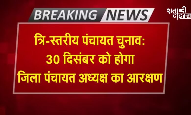 त्रि-स्तरीय पंचायत चुनाव: 30 दिसंबर को होगा जिला पंचायत अध्यक्ष का आरक्षण, नया शेड्यूल जारी