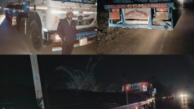 ओवरलोड गाड़ियों पर यातायात पुलिस की सख्त कार्रवाई, 2,21,649 रूपए का जुर्माना वसूला