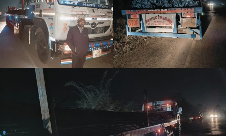 ओवरलोड गाड़ियों पर यातायात पुलिस की सख्त कार्रवाई, 2,21,649 रूपए का जुर्माना वसूला