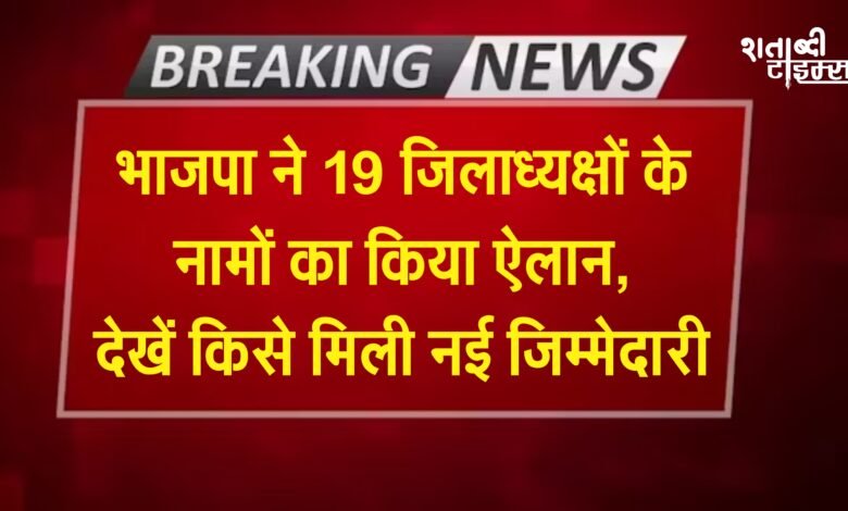 छत्तीसगढ़: BJP ने 19 जिलाध्यक्षों के नामों का किया ऐलान, देखें किसे मिली नई जिम्मेदारी