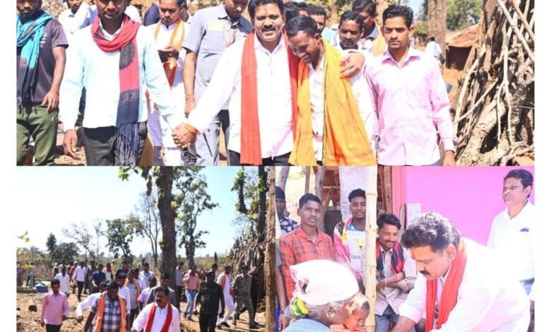 उपमुख्यमंत्री विजय शर्मा ने सुदूर वनांचल क्षेत्र के ग्रामीणों से भेंट की, भाजपा कार्यकर्ता चंद्रपति यादव से मिले 3 photo output 2