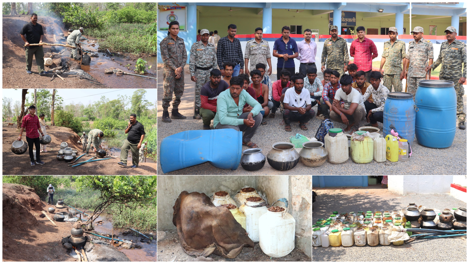 पुलिस की बड़ी कार्रवाई: 15 आरोपी गिरफ्तार, 300 लीटर कच्ची शराब और 1 टन से अधिक महुआ लाहन जब्त 1 पुलिस की बड़ी कार्रवाई: 15 आरोपी गिरफ्तार, 300 लीटर कच्ची शराब और 1 टन से अधिक महुआ लाहन जब्त