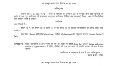 छत्तीसगढ़ सरकार का बड़ा फैसला: सरकारी कर्मचारियों और अधिकारियों के शेयर बाजार में निवेश पर रोक 1 छत्तीसगढ़ सरकार का बड़ा फैसला: सरकारी कर्मचारियों और अधिकारियों के शेयर बाजार में निवेश पर रोक