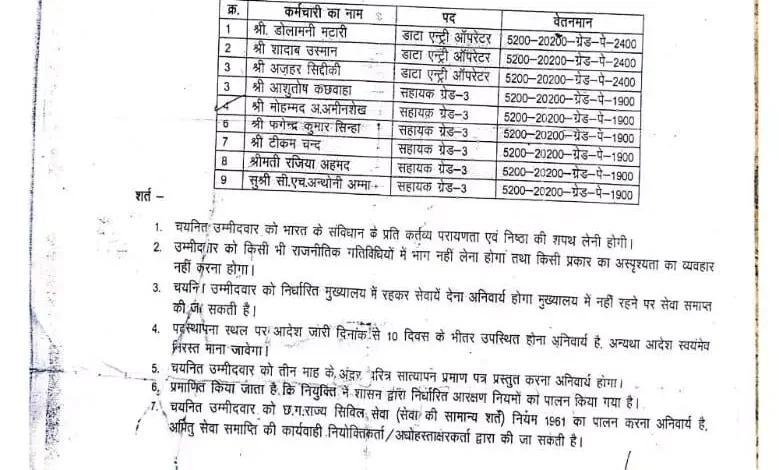 शिक्षा विभाग में फर्जी नियुक्ति पत्र से नौकरी: 9 कर्मचारियों के नाम आए सामने, तीन साल से उठा रहे थे वेतन