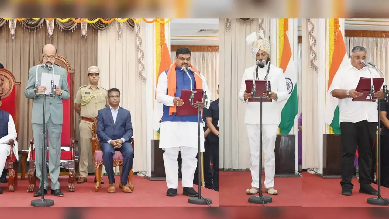 छत्तीसगढ़: साय मंत्रिमंडल का विस्तार, गजेन्द्र यादव, गुरु खुशवंत साहेब और राजेश अग्रवाल ने ली मंत्री पद की शपथ 1 छत्तीसगढ़: साय मंत्रिमंडल का विस्तार, गजेन्द्र यादव, गुरु खुशवंत साहेब और राजेश अग्रवाल ने ली मंत्री पद की शपथ