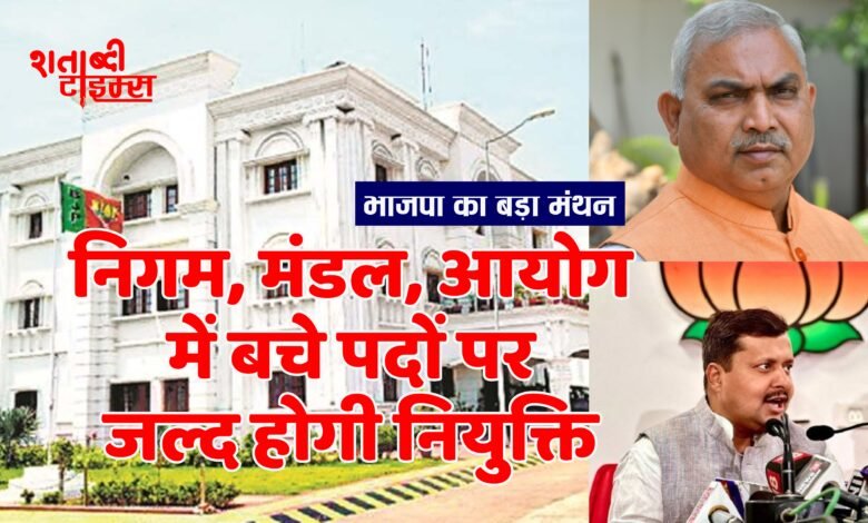 निगम मंडल आयोग में बचे पदों पर नियुक्ति: 31 अगस्त को रायपुर आएंगे शिव प्रकाश और नितिन नवीन, संगठन की बैठक में होगा मंथन, जल्द जारी हो सकती है सूची!
