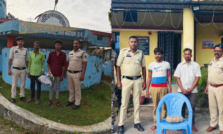 पुलिस का डबल प्रहार: गांजा तस्करी में संलिप्त 4 आरोपी गिरफ्तार