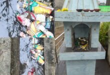 राम मंदिर में तोड़फोड़, राम-लक्ष्मण-सीता की मूर्तियां नाली में फेंकी, इलाके में आक्रोश