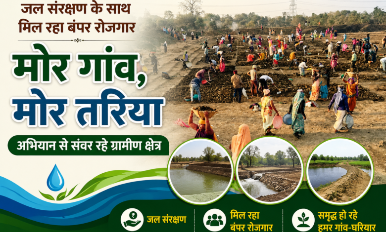 जल संरक्षण के साथ मिल रहा बंपर रोजगार, मोर गांव - मोर तरिया' अभियान से संवर रहे ग्रामीण क्षेत्र