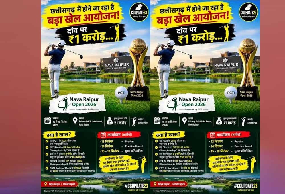 गोल्फ प्रेमियों के लिए खास दिन, नवा रायपुर में आज से शुरू होगा ‘ओपन 2026’, CM साय करेंगे शुभारंभ 1 15A 14