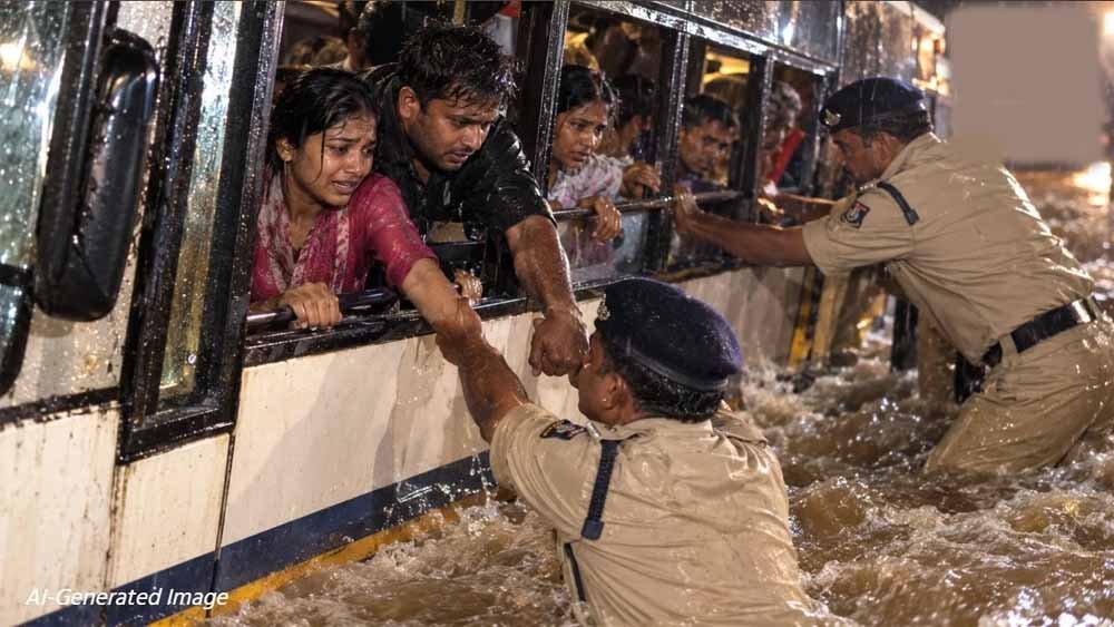 पानी के तेज बहाव में बस बहने से बची, CG पुलिस ने 70 यात्रियों को किया सुरक्षित रेस्क्यू 1 Chhattisgarh News 01 3 18