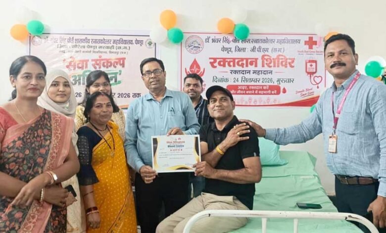 100 से अधिक विद्यार्थियों का रक्त समूह परीक्षण, 13 यूनिट रक्तदान कर युवाओं ने दिया मानव सेवा का संदेश 3 SEVAAA 1