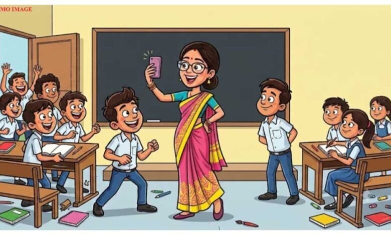 रील्स की चमक बढ़ाने में जुटीं शिक्षिका! छात्रों से लाइक और फॉलो कराने का आरोप 6 selfi 2